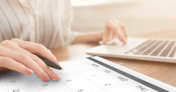Business scheduling unrecognizable woman working