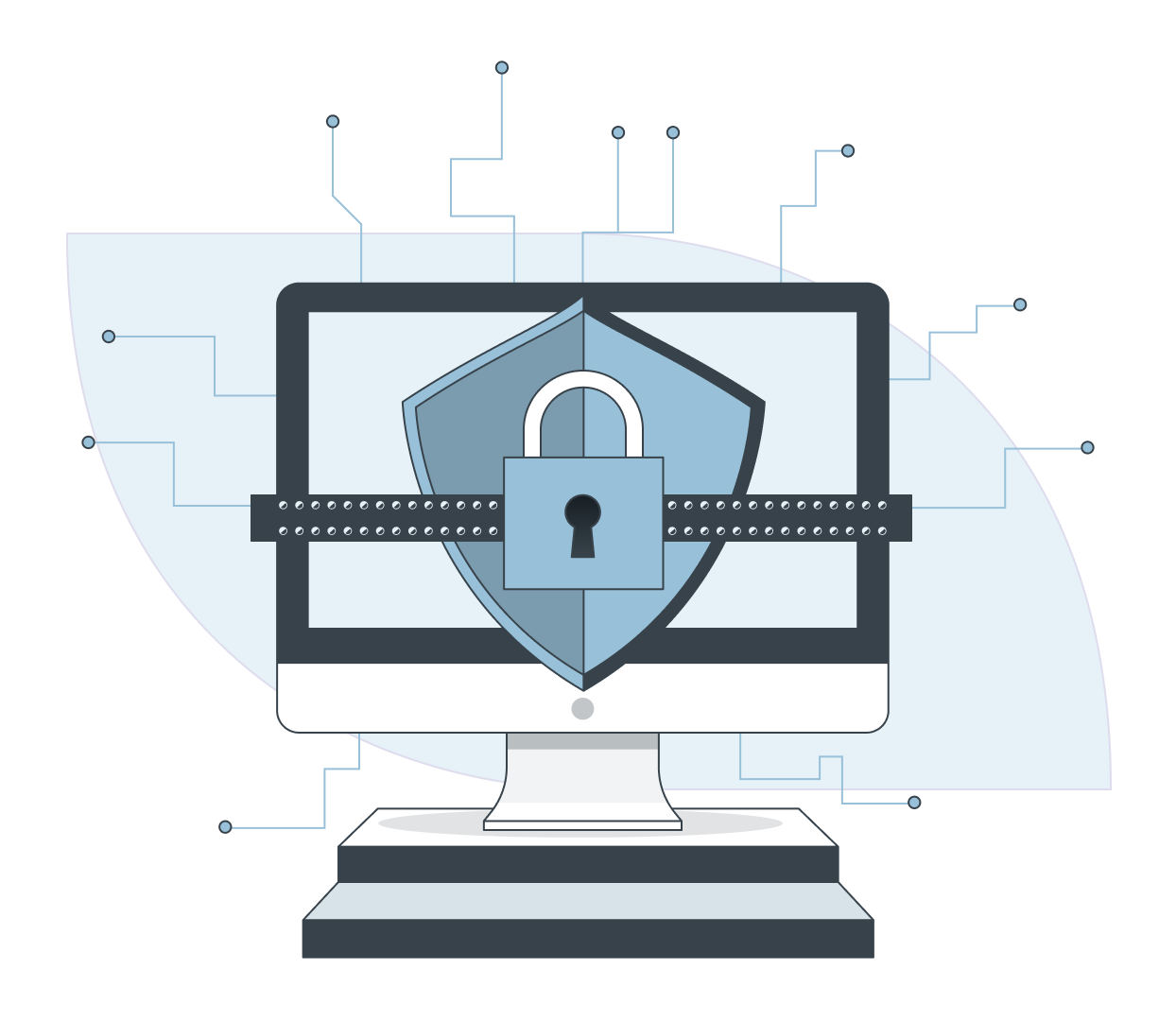 secure computer illustration
