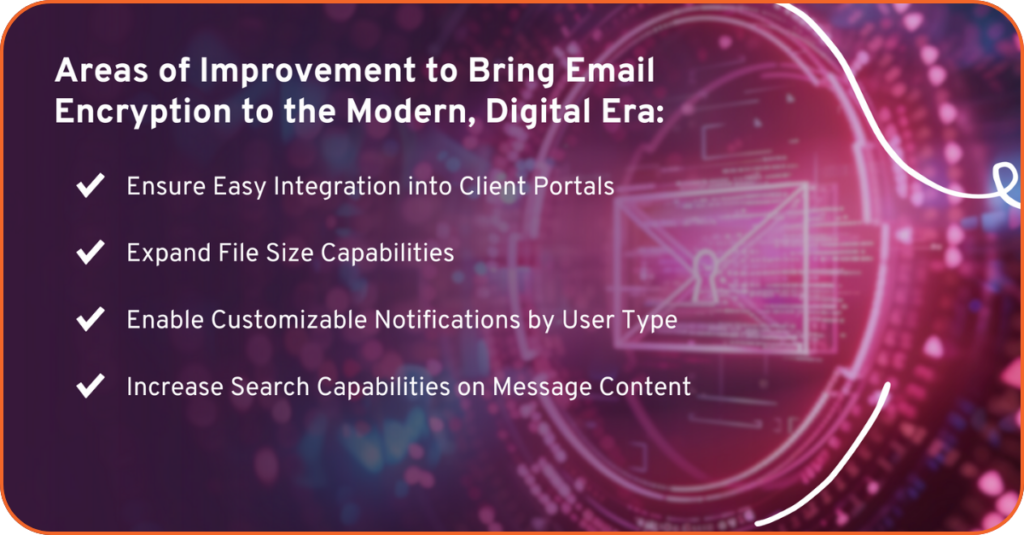 7 areas of improvement needed to bring email encryption to the modern, digital era