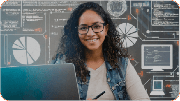 DataMotion data analytics professional using secure enterprise platform for protected information and compliance reporting.